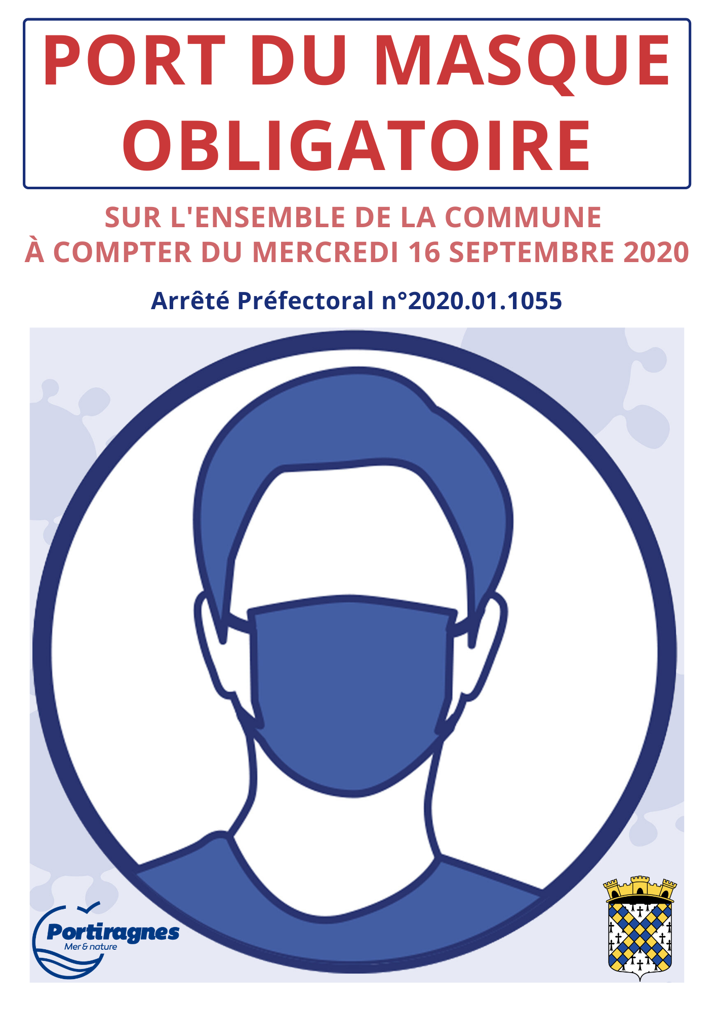 You are currently viewing COVID19 – Arrêté Préfectoral – Port du masque obligatoire jusqu’au 30 SEPTEMBRE