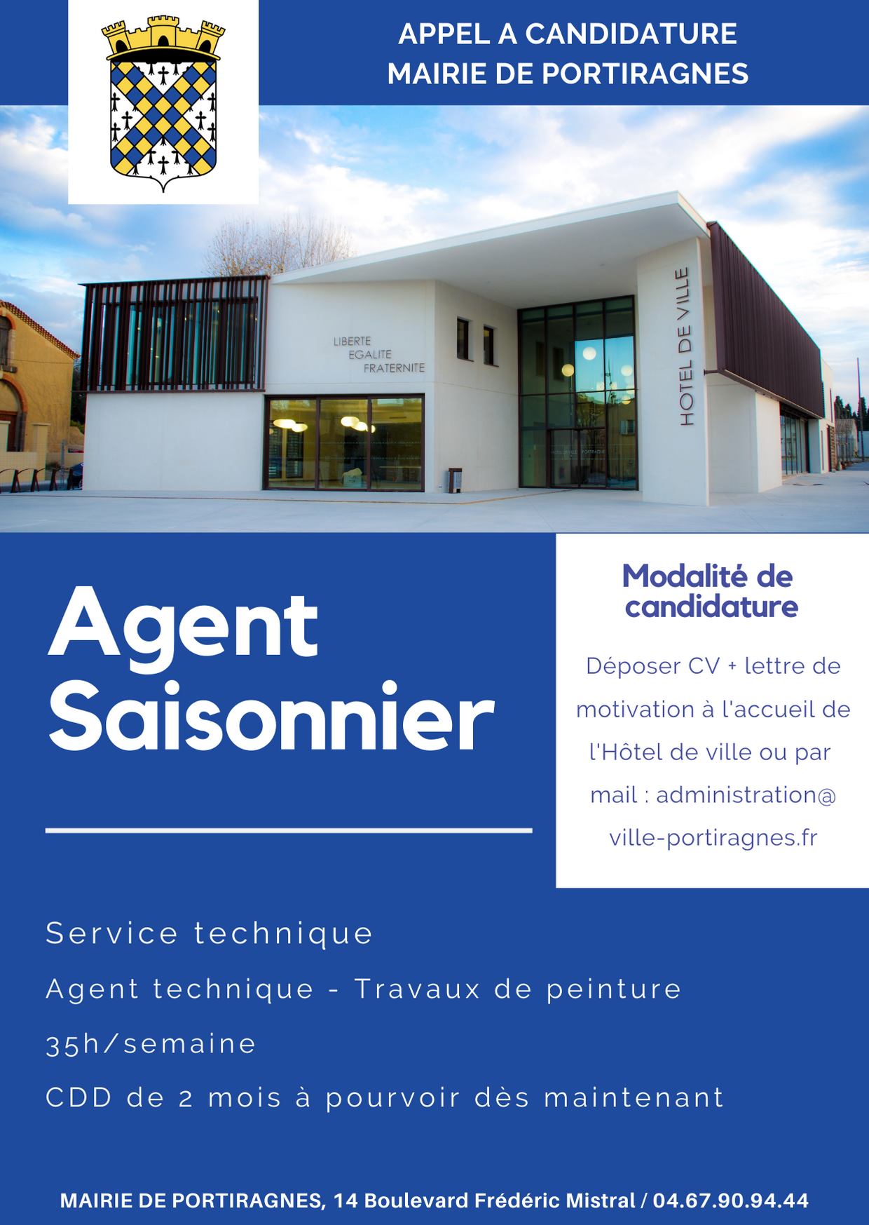 You are currently viewing Emploi saisonnier – Mairie de PORTIRAGNES