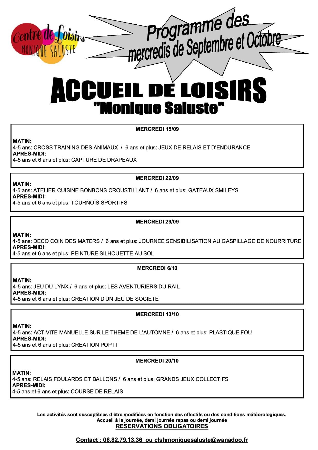Lire la suite à propos de l’article Accueil de Loisirs