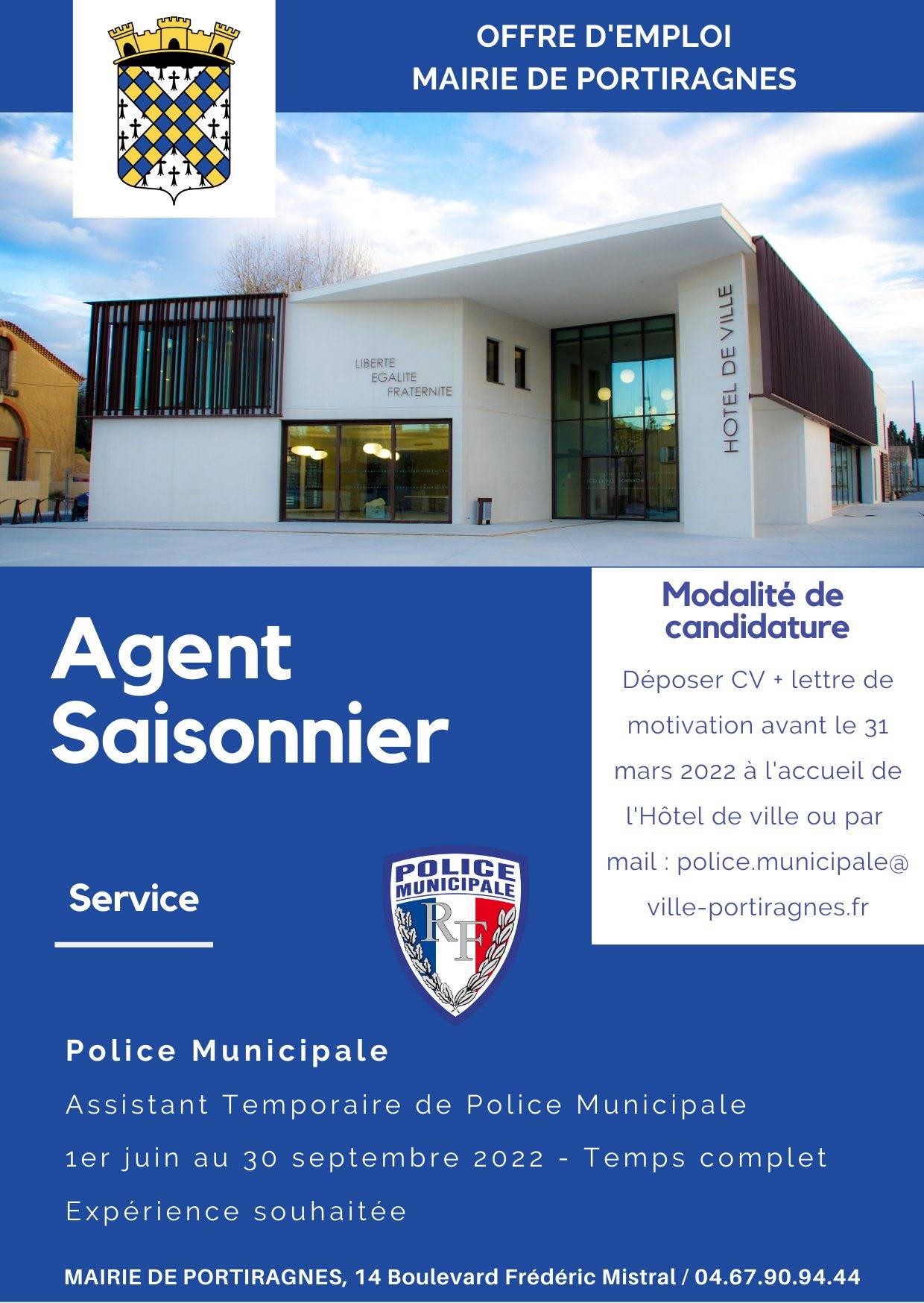 Lire la suite à propos de l’article I 𝐎𝐅𝐅𝐑𝐄 𝐃’𝐄𝐌𝐏𝐋𝐎𝐈 I 𝑨𝒈𝒆𝒏𝒕𝒔 𝒔𝒂𝒊𝒔𝒐𝒏𝒏𝒊𝒆𝒓𝒔 (𝑨𝑻𝑷𝑴)