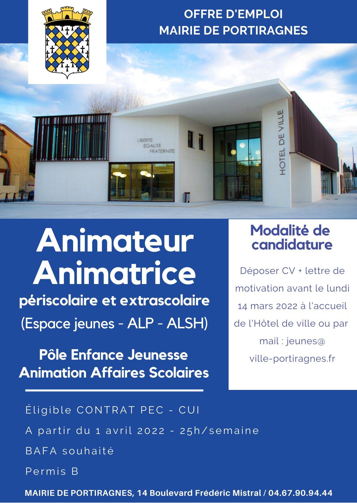 Lire la suite à propos de l’article 𝑴𝒂𝒊𝒓𝒊𝒆 𝒅𝒆 𝑷𝑶𝑹𝑻𝑰𝑹𝑨𝑮𝑵𝑬𝑺 – 𝐎𝐅𝐅𝐑𝐄 𝐃’𝐄𝐌𝐏𝐋𝐎𝐈