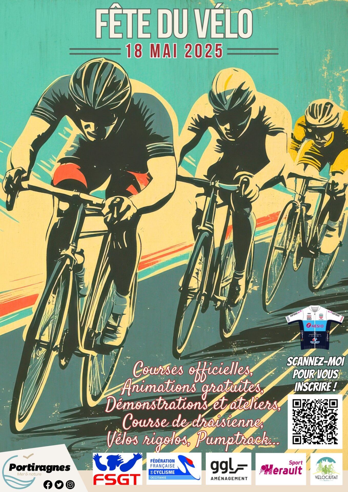 You are currently viewing 𝗙Ê𝗧𝗘 𝗗𝗨 𝗩É𝗟𝗢 I Découvrez les parcours officiels des courses qui auront lieu ce dimanche à Portiragnes à l’occasion de la Fête du Vélo
